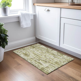 Piper Looms Chantille Stripes ACN892 Olive Machine Washable Area Rug Scatter Lifestyle Image Feature