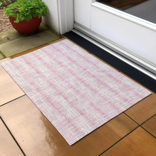 Piper Looms Chantille Stripes ACN892 Pink Machine Washable Area Rug Scatter Outdoor Lifestyle Image Feature