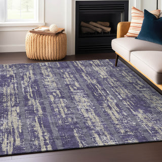 Piper Looms Chantille Stripes ACN892 Purple Machine Washable Area Rug Lifestyle Image Feature