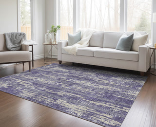 Piper Looms Chantille Stripes ACN892 Purple Machine Washable Area Rug Lifestyle Image Feature