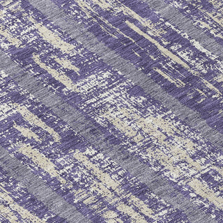Piper Looms Chantille Stripes ACN892 Purple Machine Washable Area Rug Swatch Image