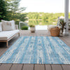Piper Looms Chantille Stripes ACN892 Sky Machine Washable Area Rug Outdoor Lifestyle Image Feature