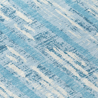 Piper Looms Chantille Stripes ACN892 Sky Machine Washable Area Rug Swatch Image