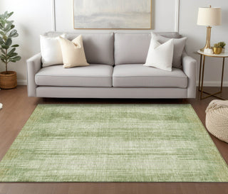 Piper Looms Chantille Stripes ACN893 Aloe Machine Washable Area Rug Lifestyle Image Feature
