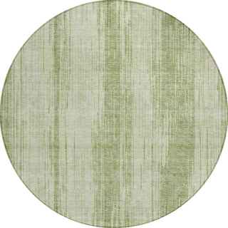 Piper Looms Chantille Stripes ACN893 Aloe Machine Washable Area Rug Round Main Image