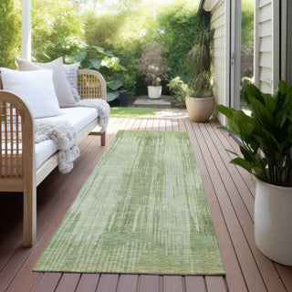 Piper Looms Chantille Stripes ACN893 Aloe Machine Washable Area Rug Runner Outdoor Lifestyle Image Feature