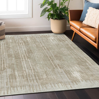 Piper Looms Chantille Stripes ACN893 Beige Machine Washable Area Rug Lifestyle Image Feature