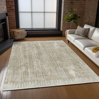 Piper Looms Chantille Stripes ACN893 Beige Machine Washable Area Rug Lifestyle Image Feature