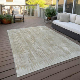 Piper Looms Chantille Stripes ACN893 Beige Machine Washable Area Rug Outdoor Lifestyle Image Feature
