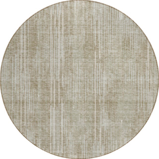 Piper Looms Chantille Stripes ACN893 Beige Machine Washable Area Rug Round Main Image