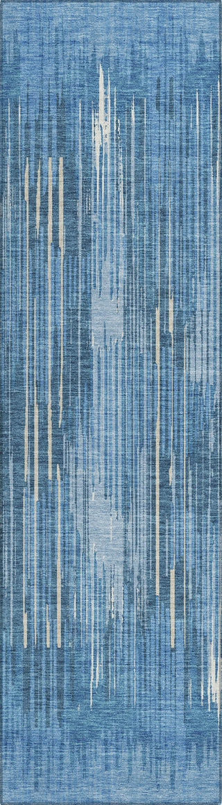 Piper Looms Chantille Stripes ACN893 Blue Machine Washable Area Rug Runner Main Image