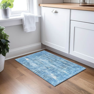 Piper Looms Chantille Stripes ACN893 Blue Machine Washable Area Rug Scatter Lifestyle Image Feature