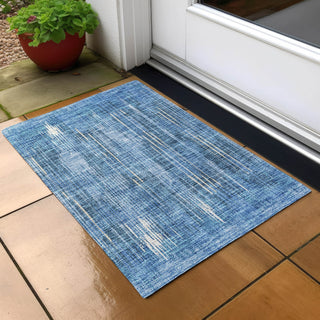 Piper Looms Chantille Stripes ACN893 Blue Machine Washable Area Rug Scatter Outdoor Lifestyle Image Feature