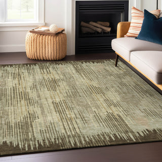 Piper Looms Chantille Stripes ACN893 Brown Machine Washable Area Rug Lifestyle Image Feature
