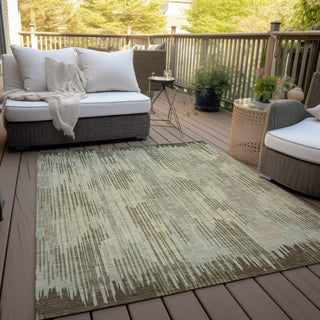 Piper Looms Chantille Stripes ACN893 Brown Machine Washable Area Rug Outdoor Lifestyle Image Feature