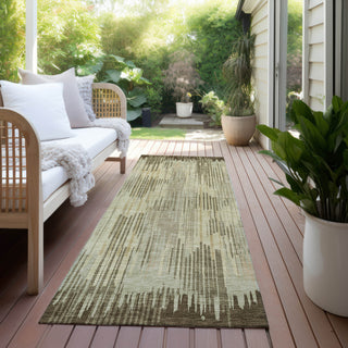 Piper Looms Chantille Stripes ACN893 Brown Machine Washable Area Rug Runner Outdoor Lifestyle Image Feature