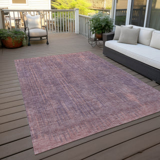 Piper Looms Chantille Stripes ACN893 Mauve Machine Washable Area Rug Outdoor Lifestyle Image Feature