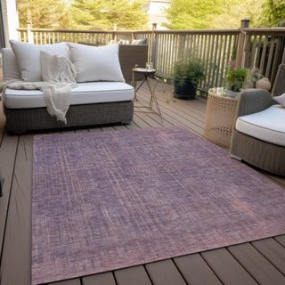 Piper Looms Chantille Stripes ACN893 Mauve Machine Washable Area Rug Outdoor Lifestyle Image Feature
