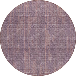 Piper Looms Chantille Stripes ACN893 Mauve Machine Washable Area Rug Round Main Image