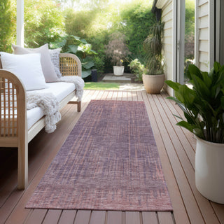 Piper Looms Chantille Stripes ACN893 Mauve Machine Washable Area Rug Runner Outdoor Lifestyle Image Feature