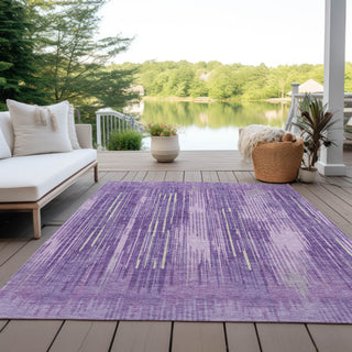 Piper Looms Chantille Stripes ACN893 Purple Machine Washable Area Rug Outdoor Lifestyle Image Feature