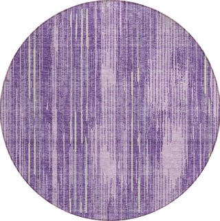 Piper Looms Chantille Stripes ACN893 Purple Machine Washable Area Rug Round Main Image