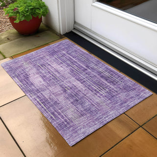 Piper Looms Chantille Stripes ACN893 Purple Machine Washable Area Rug Scatter Outdoor Lifestyle Image Feature