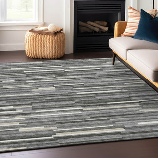 Piper Looms Chantille Stripes ACN894 Gray Machine Washable Area Rug Lifestyle Image Feature