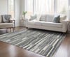 Piper Looms Chantille Stripes ACN894 Gray Machine Washable Area Rug Lifestyle Image Feature