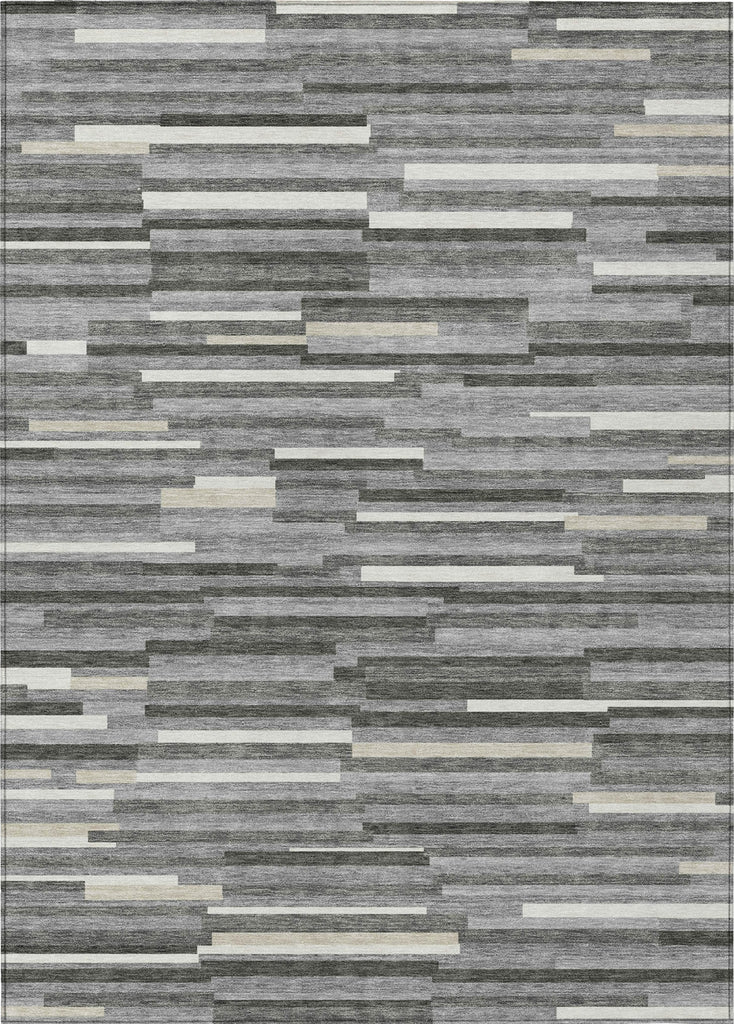 Piper Looms Chantille Stripes ACN894 Gray Machine Washable Area Rug main image