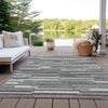 Piper Looms Chantille Stripes ACN894 Gray Machine Washable Area Rug Outdoor Lifestyle Image Feature