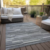 Piper Looms Chantille Stripes ACN894 Gray Machine Washable Area Rug Outdoor Lifestyle Image Feature