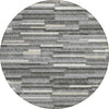 Piper Looms Chantille Stripes ACN894 Gray Machine Washable Area Rug Round Main Image