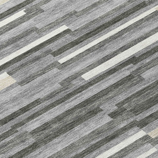 Piper Looms Chantille Stripes ACN894 Gray Machine Washable Area Rug Swatch Image