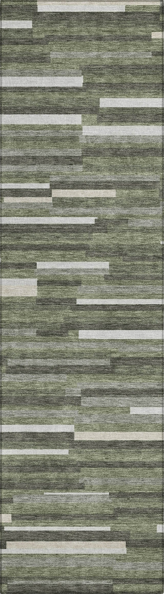 Piper Looms Chantille Stripes ACN894 Olive Machine Washable Area Rug Runner Main Image
