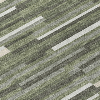 Piper Looms Chantille Stripes ACN894 Olive Machine Washable Area Rug Swatch Image