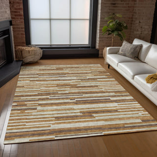 Piper Looms Chantille Stripes ACN894 Paprika Machine Washable Area Rug Lifestyle Image Feature