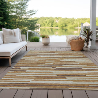 Piper Looms Chantille Stripes ACN894 Paprika Machine Washable Area Rug Outdoor Lifestyle Image Feature