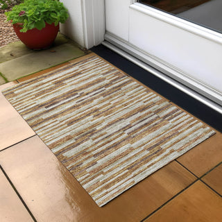 Piper Looms Chantille Stripes ACN894 Paprika Machine Washable Area Rug Scatter Outdoor Lifestyle Image Feature
