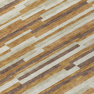 Piper Looms Chantille Stripes ACN894 Paprika Machine Washable Area Rug Swatch Image