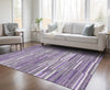 Piper Looms Chantille Stripes ACN894 Purple Machine Washable Area Rug Lifestyle Image Feature