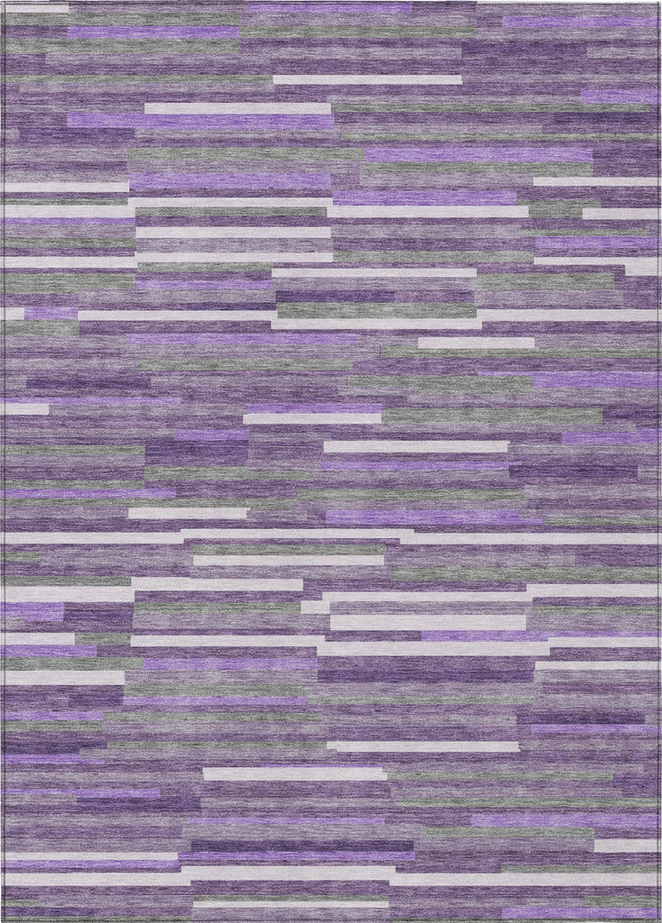 Piper Looms Chantille Stripes ACN894 Purple Machine Washable Area Rug main image