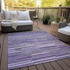 Piper Looms Chantille Stripes ACN894 Purple Machine Washable Area Rug Outdoor Lifestyle Image Feature