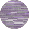 Piper Looms Chantille Stripes ACN894 Purple Machine Washable Area Rug Round Main Image