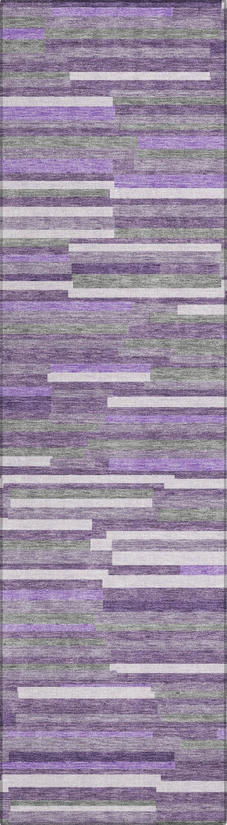 Piper Looms Chantille Stripes ACN894 Purple Machine Washable Area Rug Runner Main Image