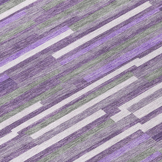 Piper Looms Chantille Stripes ACN894 Purple Machine Washable Area Rug Swatch Image