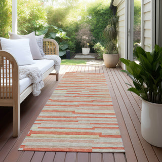 Piper Looms Chantille Stripes ACN894 Salmon Machine Washable Area Rug Runner Outdoor Lifestyle Image Feature