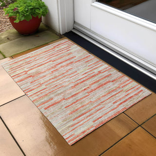 Piper Looms Chantille Stripes ACN894 Salmon Machine Washable Area Rug Scatter Outdoor Lifestyle Image Feature