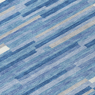 Piper Looms Chantille Stripes ACN894 Sky Machine Washable Area Rug Swatch Image