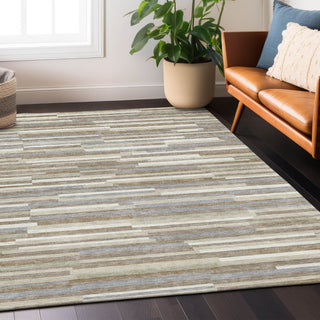 Piper Looms Chantille Stripes ACN894 Taupe Machine Washable Area Rug Lifestyle Image Feature